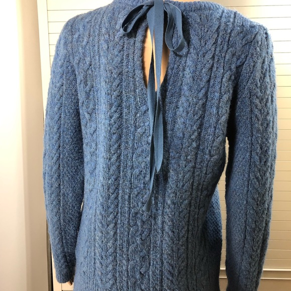 NWT Zara Cable Knit Wool Keyhole Back Sweater Sz:M - Picture 5 of 7